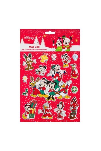 dalip Set 200 stickers with Mickey Mouse, Christmas-themed decals, Multicolor