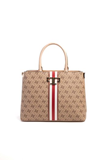 Silver Polo Dark Beige - Tan Women's Handbag