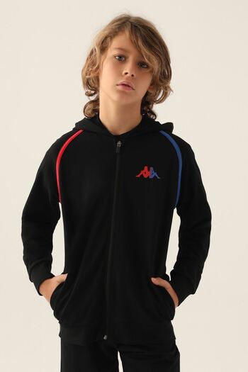 Kappa Licensed Boys' Cardigan Jacket for Ages 5-16-Black