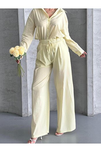 FERZOLAİO Lemon Yellow Relaxed Fit Shirt Trousers Double Suit