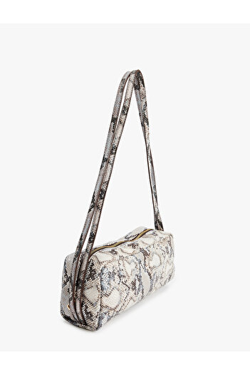Koton Faux Leather Snakeskin Patterned Shoulder Bag