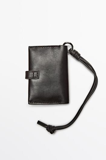 Massimo Dutti Napa deri uçlu kartlık aksesuar