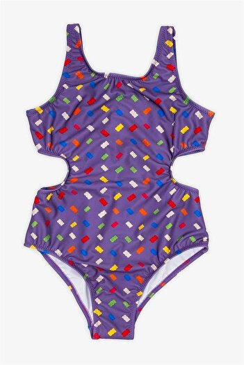 Haribo Licensed Girl's Swimsuit for Ages 3-12 - Lilac