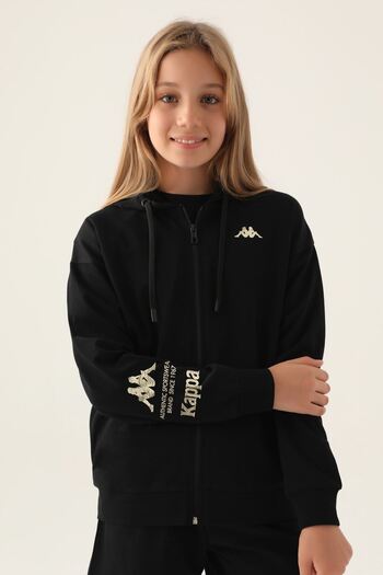 Kappa Licensed Girl's Cardigan Jacket for Ages 5-16-Black
