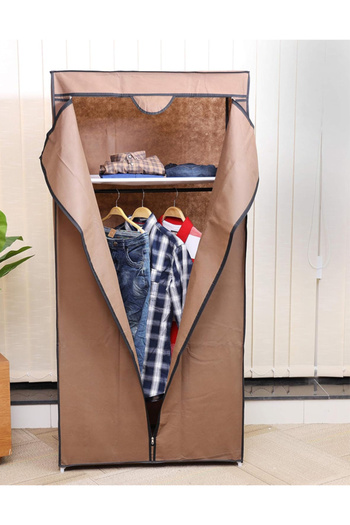 Bisbell Portable Wardrobe Metal Frame,Clothes Closet Whith Hanging Rail,BB2681