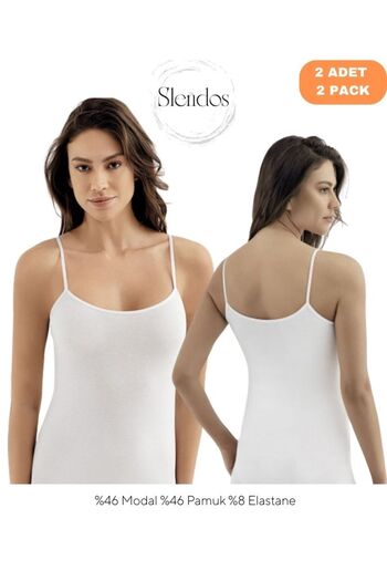 Şahinler Women'S, Rope Strap, 46% Modal, 46% Cotton, 8% Elastane, 2-Piece Undershirt