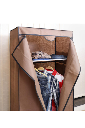 Bisbell Portable Wardrobe Metal Frame,Clothes Closet Whith Hanging Rail,BB2681