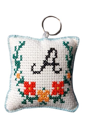 Uretti - Sibel 2453 8018 Handmade Letter a Cross Stitch Keychain