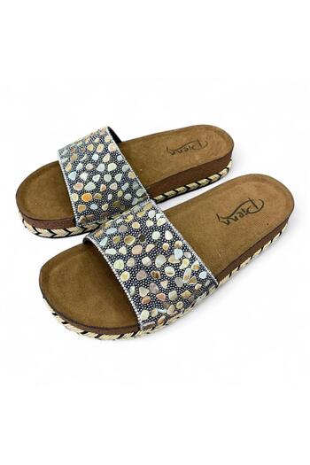 Aldina Nucci Smoked Stone Slippers # 1044