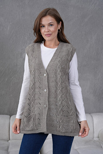 Lamierra Women's Mother Knitwear Wool Vest Knitted