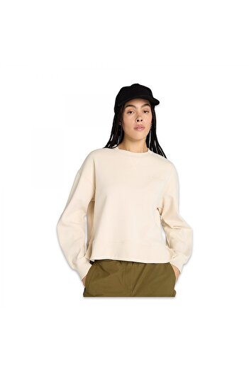 Timberland Tb0A41Zb Lush Comfort Crew Sweat Cream Women's Sweatshirt