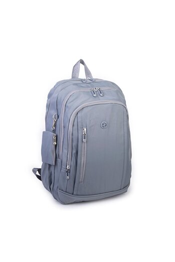 Nas Bag Unisex Large Size Lightweight Multi-Eye School Backpack (Width: 30 cm Length: 44 cm) Gray