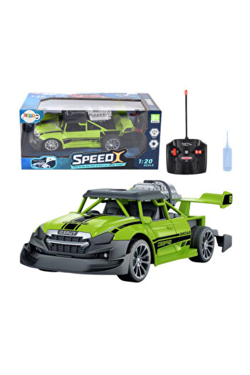 REBELS Remote Control Car RC 1:20, Green, with Lights and Smoke Effect
