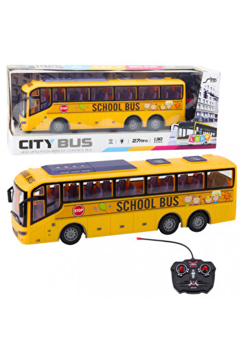 REBELS RC School Bus 1:30 with Remote Control, Lights, Yellow