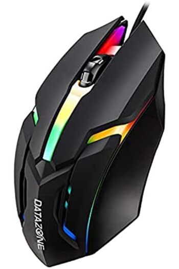 Datazone Ultra Fast Wired Gaming Mouse With Responsive Keys And Charging Dock With RGB Lighting Mult