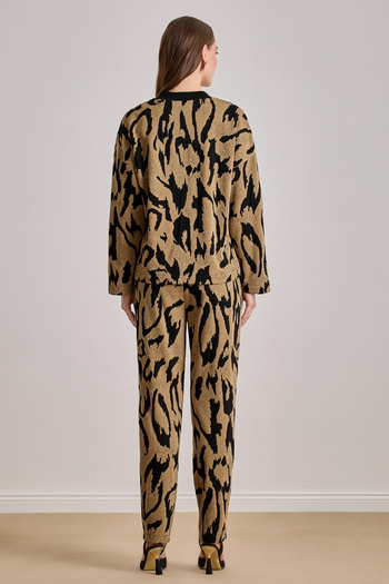 Guitar Ankle Length Multi-Colored Jacquard Trousers