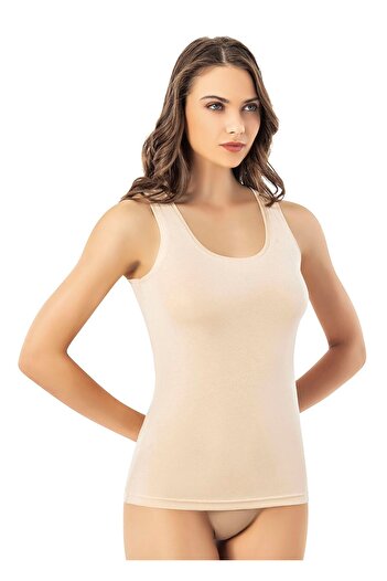 Zeta Group Women's Plain Comfortable Modal Style Extra Piping Thick Strap Tank Top Skin - Skin - Ilc2.Koo-6Y60I3-Ten