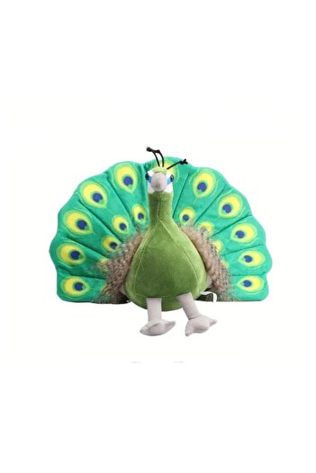 OEM Plush Peacock, realistic, green, 33 cm