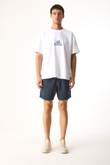 VENA Alex Elastic Waist 100% Linen Shorts