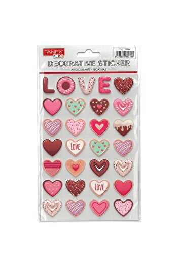 Tanex Kids Sticker Eva Gilitter Series Hearts (27154)