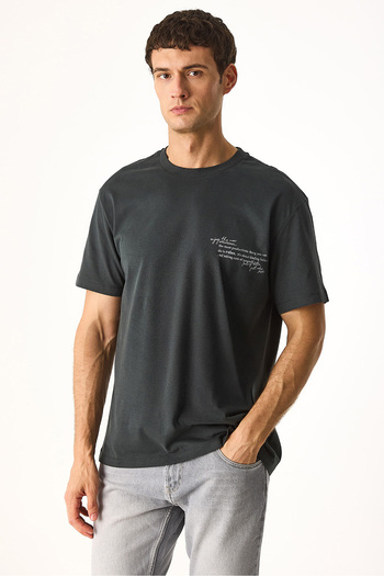 VENA Relax Crew Neck Printed Regular Fit 100% Cotton T-Shirt