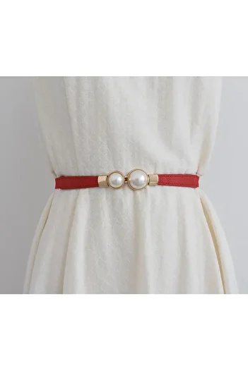 MODAM HİFA Pearl Detailed Women's Belt Dress Belt Shirt Belt Waist Belt