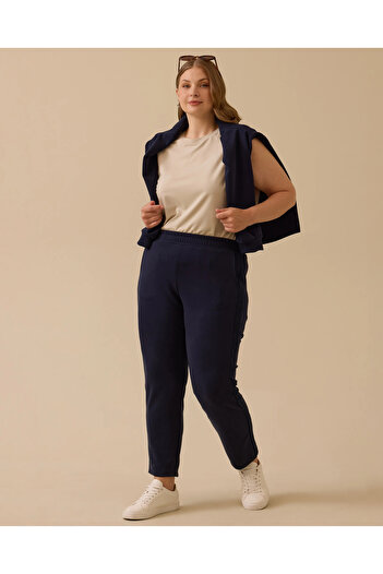 Gala-Xi Plus Size Elastic Waist Pocket Trousers