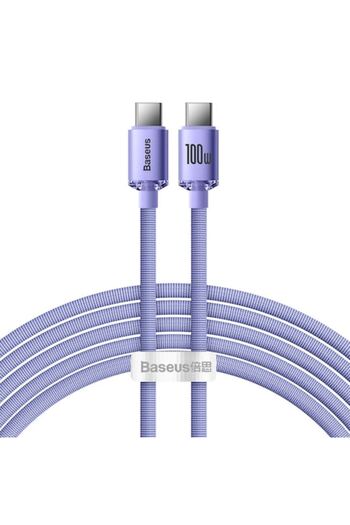 Baseus Charging and Data Transfer Cable Type-C to Type-C, 100W Power, Aluminum, 2m, C395, Purple