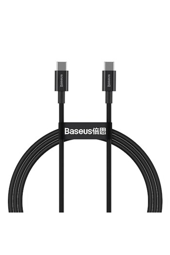 Baseus Charging and Data Transfer Cable Type-C to Type-C 100W, Silicone, 1m, C461, Black