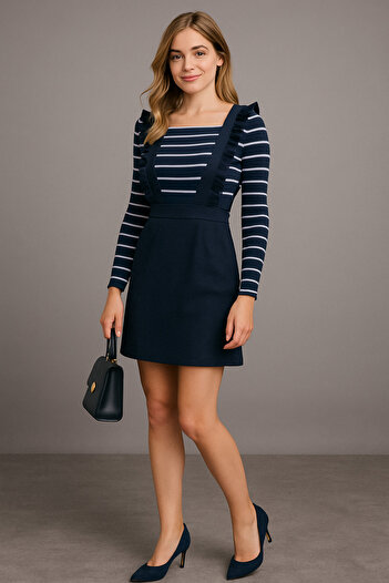 Noi Belis Mini Kareli Jile Dokuma Elbise AW25EL0007
