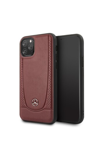 OEM Protective Case Compatible with Apple iPhone 11 Pro, MERCEDES, Perforation, Red