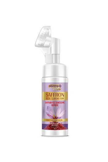 Softto Plus Saffron and Niacinamide Cleansing Foam – With Integrated Brush