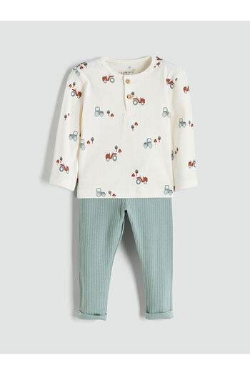 LC Waikiki Sparkling Choices from Shining Store |   Crew Neck Baby Boy T-Shirt and Leggings 2-Piece Set