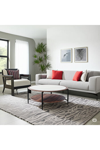 private house Modern two-tier coffee table 80 cm.