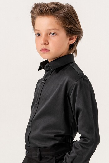 carino's kids Boy's Shirt Basic Plain Long Sleeve