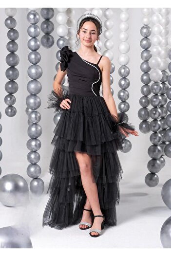 moona kids 10-15 Years Old Girl's Evening Dress Black