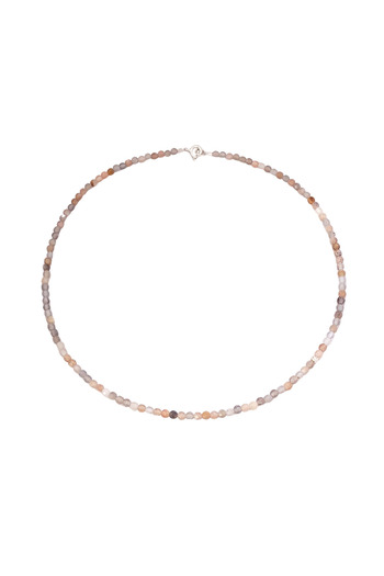 Abundo Basics necklace made of natural moonstone with 925 silver accessories, 40 cm