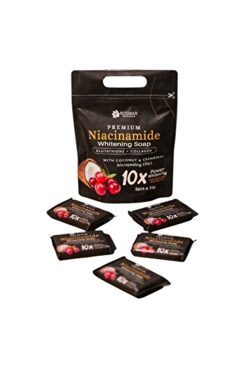 ROSMAR Premium Niacinamide 10X Power Whitening Soap 5pcs x 75g