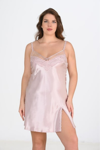 Bleu Petite Plus Size Satin Women's Dressing Gown Nightgown Set