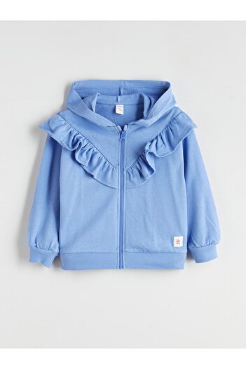 LC Waikiki Lcw Kids New Season Hooded Zippered Girls Sweatshirt