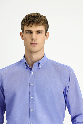 Kiğılı Long Sleeve Regular Fit Oxford Button Collar Cotton Shirt