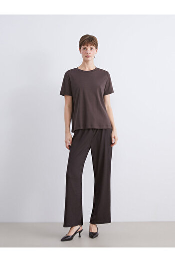 LC Waikiki Elastic Waist Textured Women's Trousers