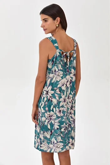 İKİLER Thick Strap Dress with Tie Back 025-4038