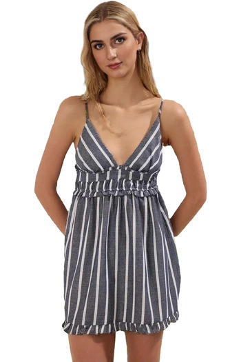 PayBuy Women's Striped Midi Cotton Beach Dress V Neck Thin Strap Comfortable Summer Durable Material