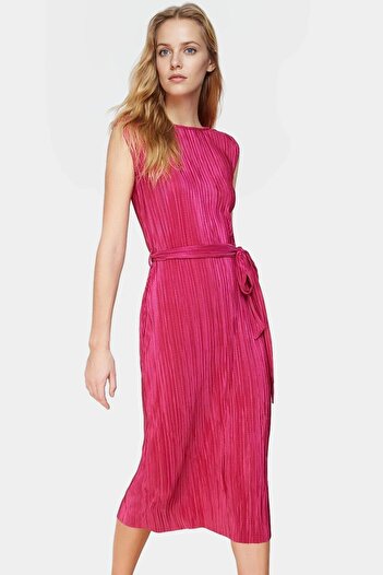 PayBuy Rochie plisată de damă, lungime midi, croiala confortabilă, pentru combinații casual șic, indispensabilă vara