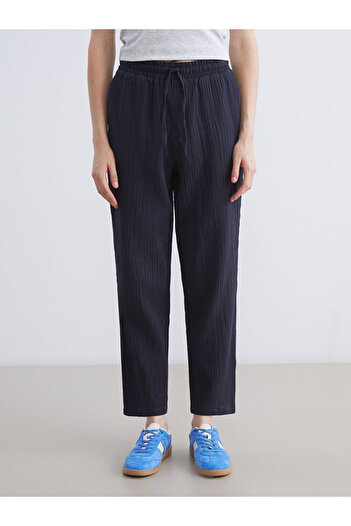 LC Waikiki Elastic Waist Textured Muslin Women's Trousers