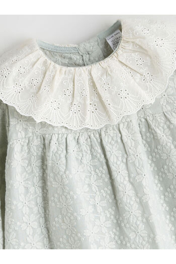 LC Waikiki Baby Girl Dress with Ruffles and Baby Collar
