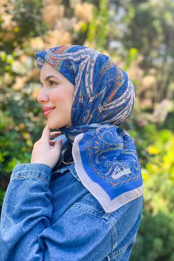 Sultan Eşarp Sultan Fresh Cotton Scarf - Tile Pattern - Sfe012-06