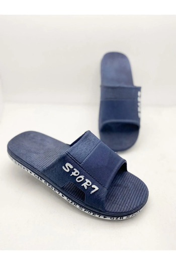 Yüsra Shop Gezer Non-Slip Sole, Navy Blue Color Super Slippers for Bathroom, Balcony, Pool, Sea, Beach