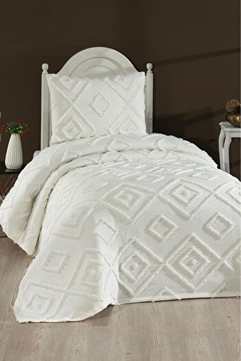 bursa çeyiz Lamira 2 Piece Single Pique Set Cream
